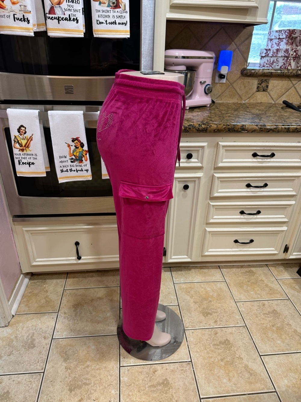 Juicy Couture Hot Pink Cargo Track Pants - Picture 4 of 5